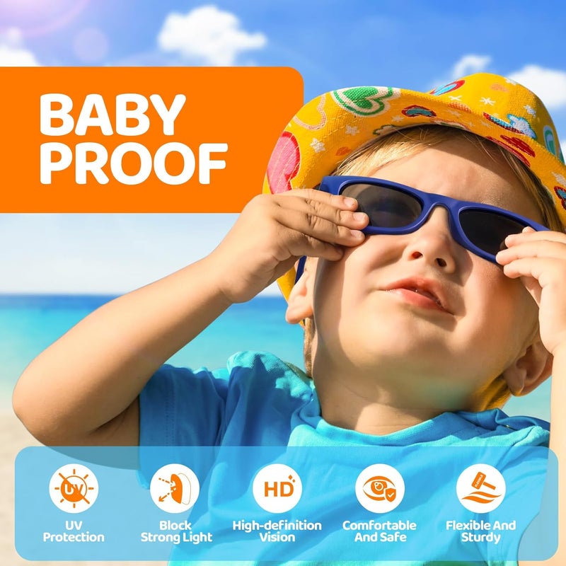 RIVBOS Baby Sunglasses Boys&Girls with Strap UV400 Polarized Flexible for Toddler,Infant and Newborn(0-24month) RBK0231 - Image 4